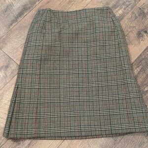 Harve Benard Classic vintage Checkered wool Midi Skirt